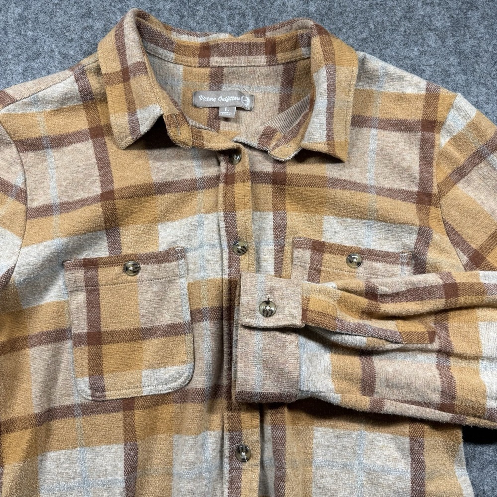 Victory Outfitters Flannel Shirt Women's L Soft Brushed Plaid Long Sleeve Cozy‎